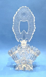Huge Faceted Glass Perfume Bottle 10.5" Art Deco Czechoslovakia One Only - Picture 1 of 5