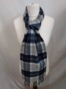 Hermosa bufanda House Of Bruar 100 % lana de cordero en azul a cuadros/a cuadros/tartán nueva sin etiquetas - Imagen 1 de 6