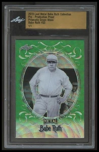 2019 Leaf Metal Babe Ruth Pre-Production Proof Prismatic Green Wave 1/1 SP #33 - Picture 1 of 1