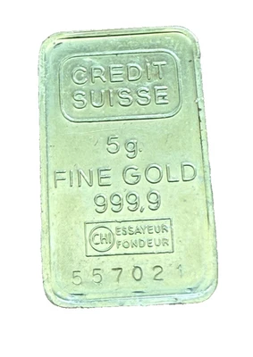 瑞士 5 克 0.9999 金条瑞士信贷 — 第 1/2 张图片