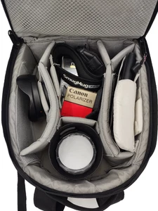 Lowepro Micro Trekker 200 Rucksack Set mit Canon Filter Objektive Ladegeräte Polarisator - Bild 1 von 24