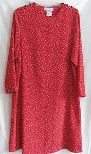 Vintage Dress ILGWU Cora's Closet Women's Petite MS Red Lightweight - Picture 1 of 8