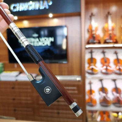 Professional Violin Bow for Beginner Sandalwood Stick Parisian Eye Ebony Frog - Image 1 of 4