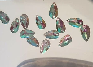 20x 18mm Clear AB round Sew On Stitch JEWEL GEM CRYSTAL RHINESTONE Bead DANCE - Picture 1 of 1