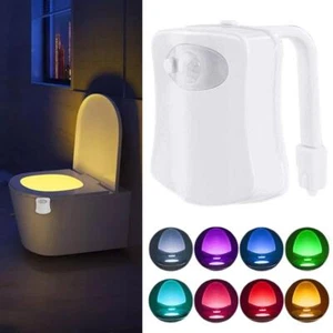8Colors Toilet Bowl LED Night Light Motion Activated Sensor Seat Lamp G79C - Picture 1 of 14