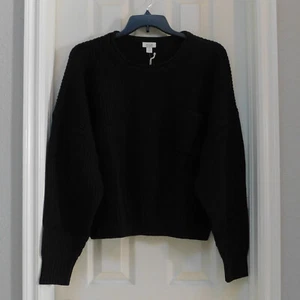 a.n.a Womens Crew Neck Long Sleeve Pullover Sweater Ribbed Black Size XL - Picture 1 of 6