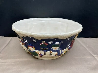 St Nicholas Square "SNOW FRIENDS" Collection Centerpiece Bowl ~ 11" x 5" Deep  - Image 1 of 4