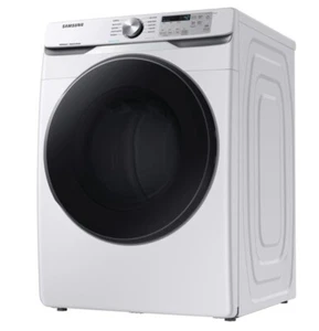 SAMSUNG - DVG45R6100W Gas Dryer With Steam, White/gray 7.5 Cubic feet Stackable  - Picture 1 of 10