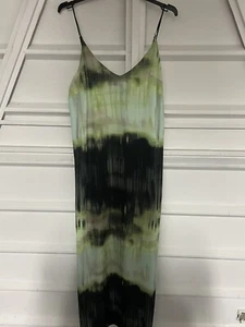 Spaghetti Strap dress multi colour lined dress splits on each side size 12 - Picture 1 of 8