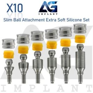 Juego de 10 accesorios de bola recta Abut ment delgado extra suave dental hexagonal - Imagen 1 de 4