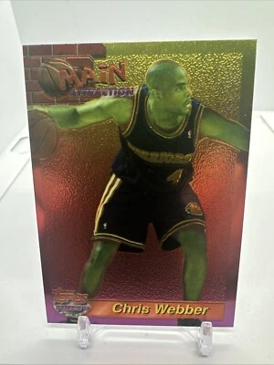1994 TOPPS FINEST MAIN ATTRACTION # 9 CHRIS WEBBER , WARRIORS - Image 1 of 2
