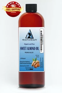 SWEET ALMOND OIL UNREFINED ORGANIC CARRIER COLD PRESSED 100% PURE 32 OZ - Picture 1 of 12