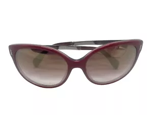 Occhiali da sole Marc Jacobs quadrati occhio di gatto rosso bordeaux argento design con custodia - Foto 1 di 12