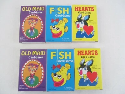 2 Sets of Kid Card Games: Old Maid, Go Fish, Hearts: Party Favors w/Instructions - Image 1 of 4