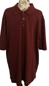 Camisa polo de golf Johnston & Murphy MXXL manga corta rojo chevron dobladillo dividido - Imagen 1 de 7