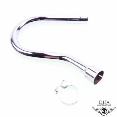 Chrom Krümmer Auspuffkrümmer mit Schelle 32mm passend für, Zündapp R50 561 - Bild 1 von 3