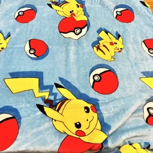 Pikachu Fuzzy Throw Blanket Pokemon Nintendo 48x36 - Picture 1 of 3