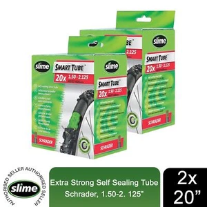 Slime Bike Inner Tube Self Sealing 20", Schrader, BMX or Folding Bike, 2 Pack - Picture 1 of 7