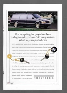 1994 Chrysler Town & Country Minivan "Form Follows Function" BMW Audi Vintage Ad - Picture 1 of 1
