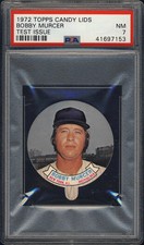 1972 Topps Candy Lids Test Issue Bobby Murcer PSA 7 New York Yankees