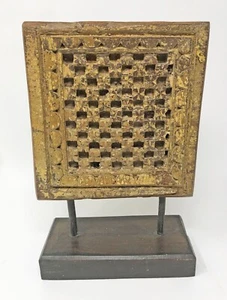 Antike Holz feine Schnitzerei Tafel Plakette auf Ständer original alt fein handgeschnitzt - Bild 1 von 7