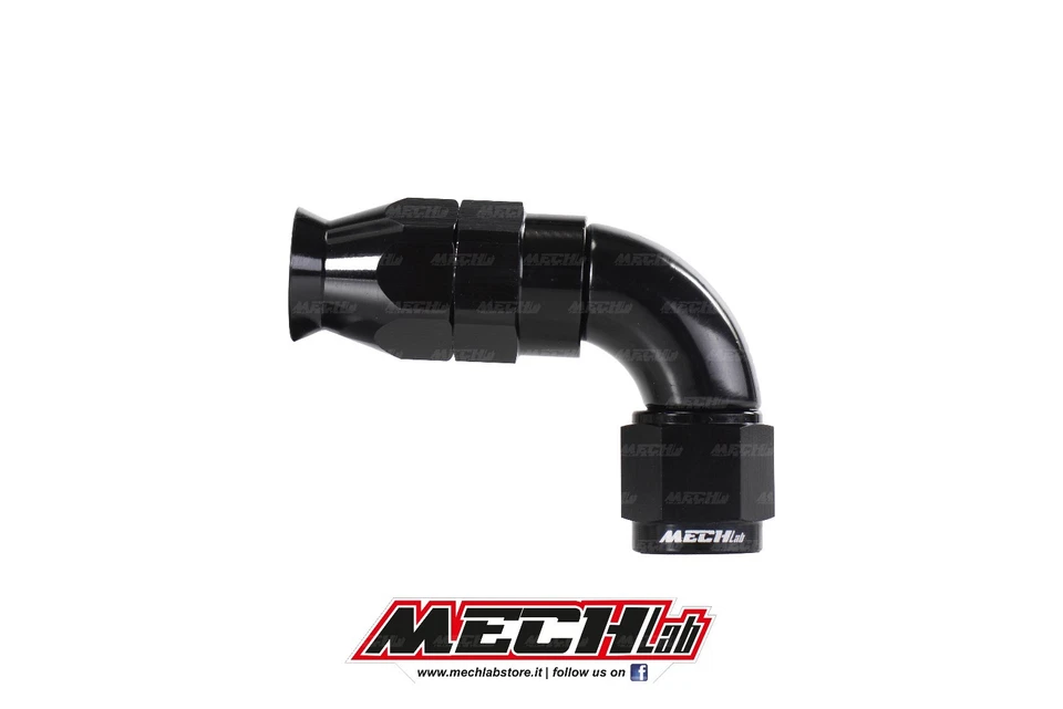 RACCORDO femmina AN8 90° gradi per tubo in teflon PTFE 10mm AN-8 benzina 3/4-16 - Imagen 1 de 1