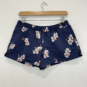 Patagonia Shorts Women M (28-32 in) Blue Floral Elastic Waist Drawcord Mid Rise - Picture 1 of 11