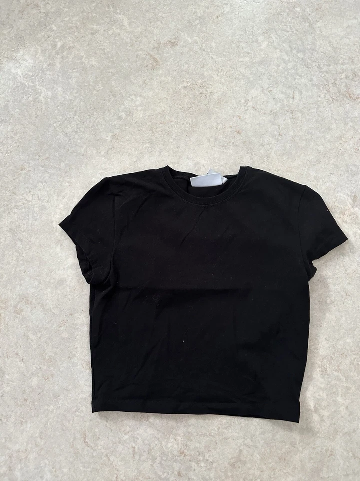 WEEKDAY Damen Shirt, bauchfrei, Gr. S, schwarzGr. S,  - Bild 1 von 1