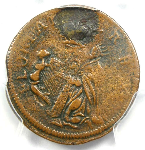 1670 New Jersey St Patrick Farthing Colonial Coin 1/4P - PCGS VF Details! Cover