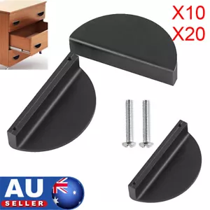 10/20 Half Moon Cabinet Door Pull Cupboard Handles Semi Circle Drawer Knob Black - Picture 1 of 12