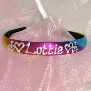Personalised Girls Rainbow 2cm Headband/Alice Band/Hairband ANYNAME XMAS - Picture 1 of 1