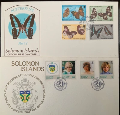 Cubiertas Primer Día REPTILES Islas Salomón 1982 x 4. Muy buen estado de limpieza Foto 1 de 2