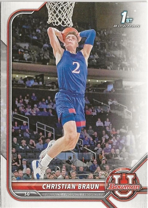 2021-22 Bowman Christian Braun Rookie Rookie Card Denver Nuggets - Image 1 of 1