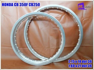 Fit Honda CB350F CB250 F&R Silver  Aluminium Wheel Rim Set Series 7 **b4853** - Picture 1 of 6