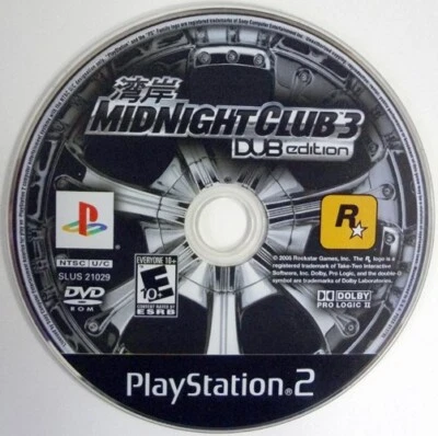 Midnight Club 3 Dub Edition Sony PlayStation 2 Videojuego Etiqueta Negra ¡Solo disco! Foto 1 de 2