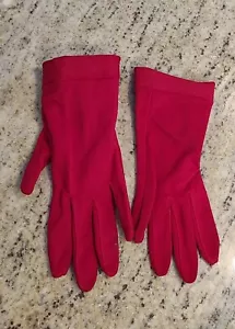 Vintage Womens Size M Red Nylon Stretch Formal 8.5" Gloves - Picture 1 of 17
