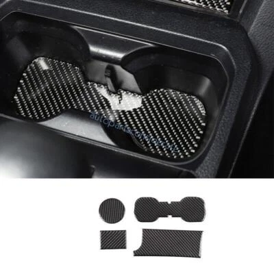 Almohadilla portavasos de agua consola media de fibra de carbono real para Toyota Tacoma 2016-23 Foto 1 de 4