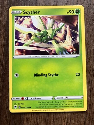 Scyther 004/189 - 2022 Pokemon Astral Radiance Common Card - Gidora Artwork  NM - Image 1 of 2