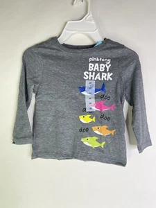 Pinkfong Baby Shark Doo Doo Long Sleeve Tee T-Shirt Top Kids Boys Girls Size 3T - Picture 1 of 7