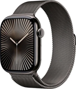 Apple Watch Series 10 46mm tytanowa (GPS + komórkowa) bransoletka milanaise M / L łupek - Zdjęcie 1 z 5