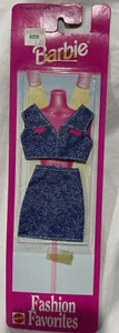 1997 Mattel Barbie Fashion Favorite Blue Denim Skirt & Crop Top Outfit NIB - Picture 1 of 3