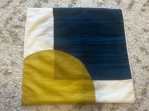 West Elm Pillow Cover Mustard Yellow Blue NWT 18” - Picture 1 of 9