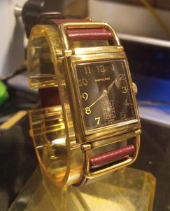 Reloj tanque de cuarzo Hamilton Wilshire edición limitada #822 orejeta oscilante no funciona - Imagen 1 de 7