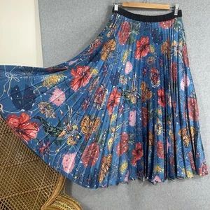 Romance Was Born Pleat Maxi Midi Skirt Size M 10 Pleated Floral Flower - Picture 1 of 10