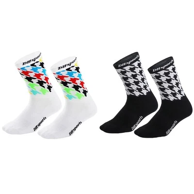 2Pairs Cycling Socks Riding Bicycle Bike Sports Ankle Socks XC MTB Black White - Image 1 of 4