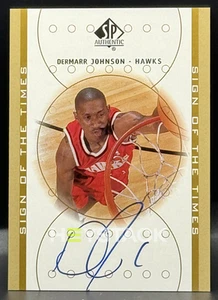 2000-01 SP Authentic DerMarr Johnson Sign of the Times #DJ Auto RC Atlanta Hawks - Picture 1 of 2