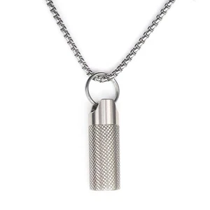 Small Pill Box Titanium Pill Fob Necklace Nitro Mini Waterproof Pill H - Picture 1 of 7