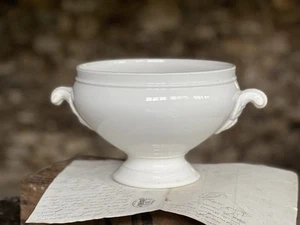 Antique French Soupiere Tureen White Ironstone Sarreguemines - Picture 1 of 8