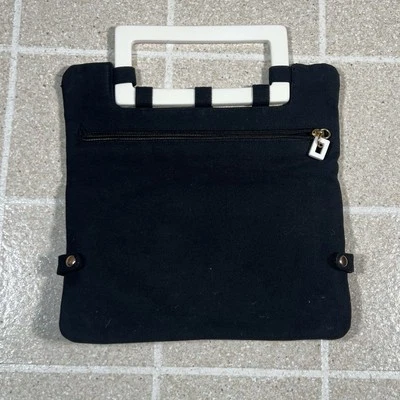 Cartera antigua vintage de lona azul marino Foto 1 de 3