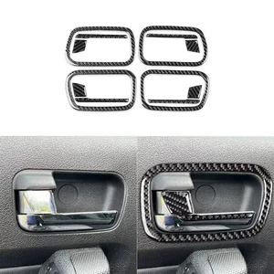 12Pcs Real Carbon Fiber Interior Door Handle Cover Sticker For Hummer H3 2006-10 - Picture 1 of 14